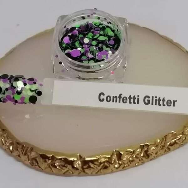 Confetti Glitter (Black,Green,Purple)
