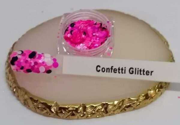 Confetti Glitter (Black,White,Pink)