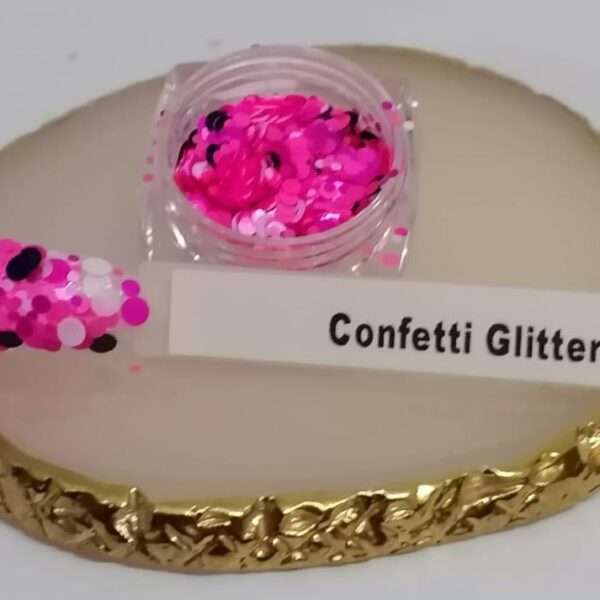 Confetti Glitter (Black,White,Pink)